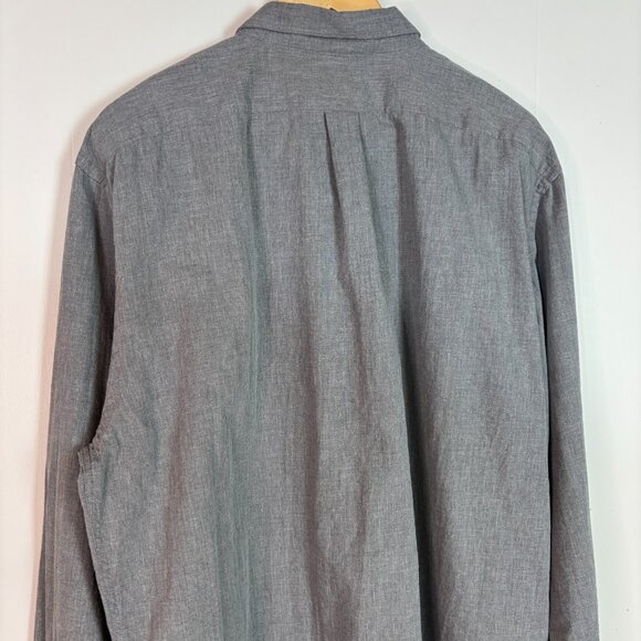 Old Navy Shirt XL Tall Gray Slim Fit Button-Front Cotton Blend Men's XLT - Picture 5 of 8